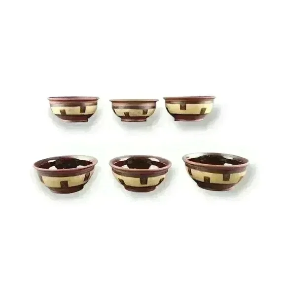 Hand Thrown Art Pottery Soup Tureen & Bowls Gabane, Botswana African Tribal Art - Picture 10 of 11